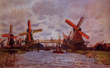  Wind Canvas - Windmill near Zaandam Claude Monet